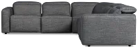 Ryland Dark Gray Fabric Medium Triple Power 2-arm Sectional