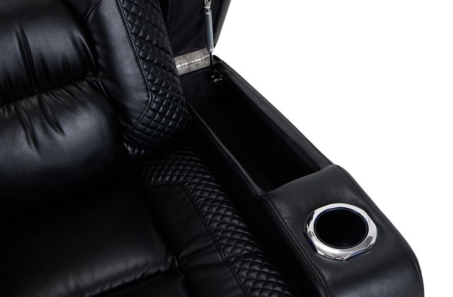 Troy Black Micro Power Recliner With Power Lumbar