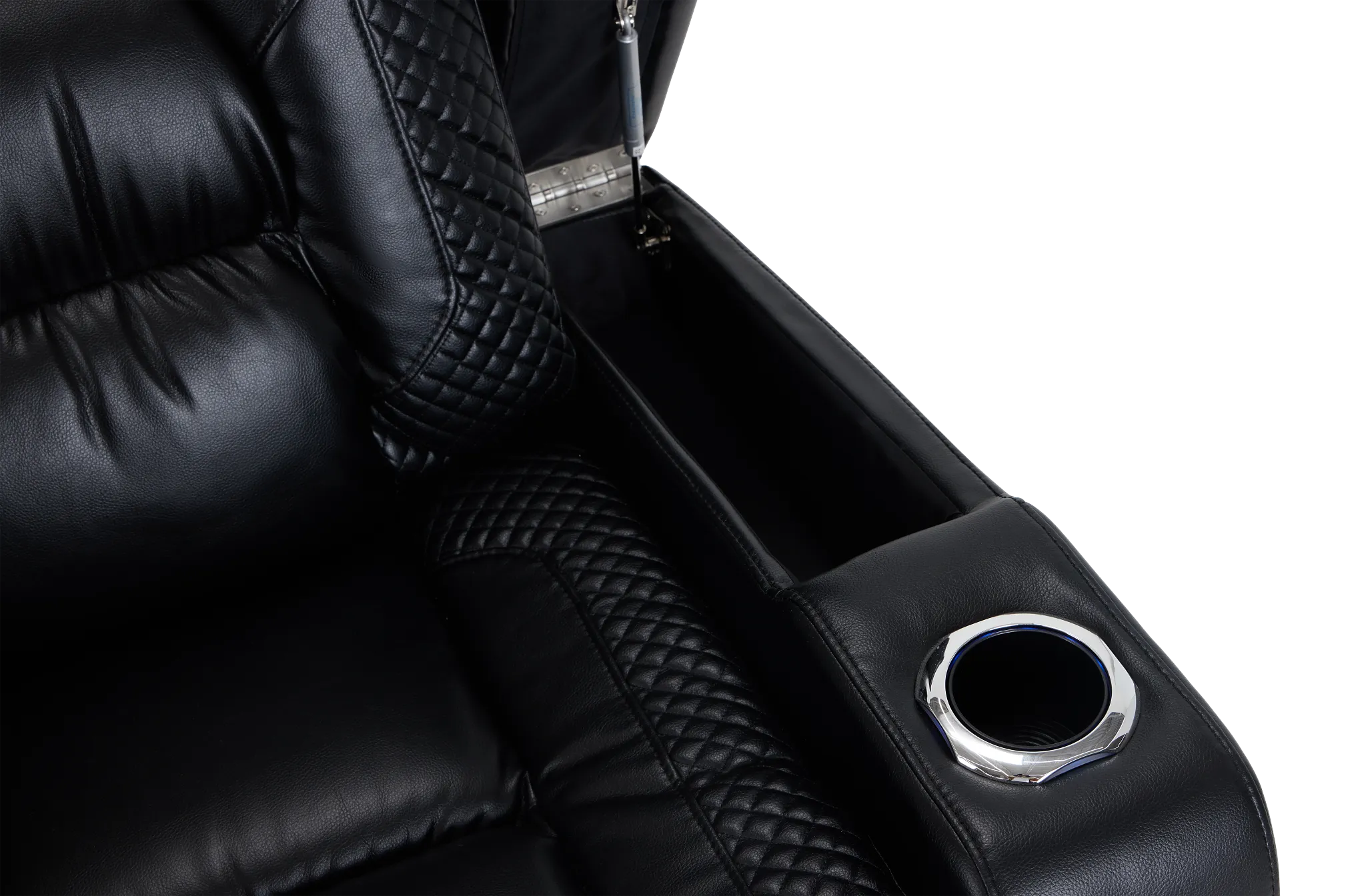 Troy Black Micro Power Recliner With Power Lumbar