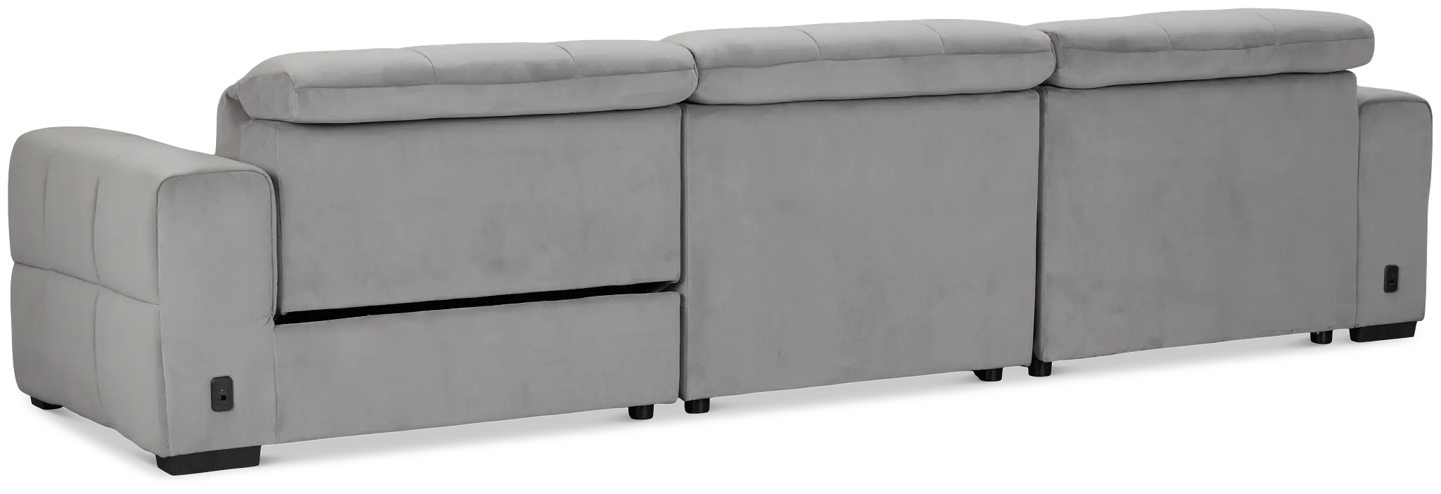 Gemma Light Gray Velvet Right Chaise Power Reclining Sectional Gemma Light Gray Velvet Right Chaise Power Reclining Sectional