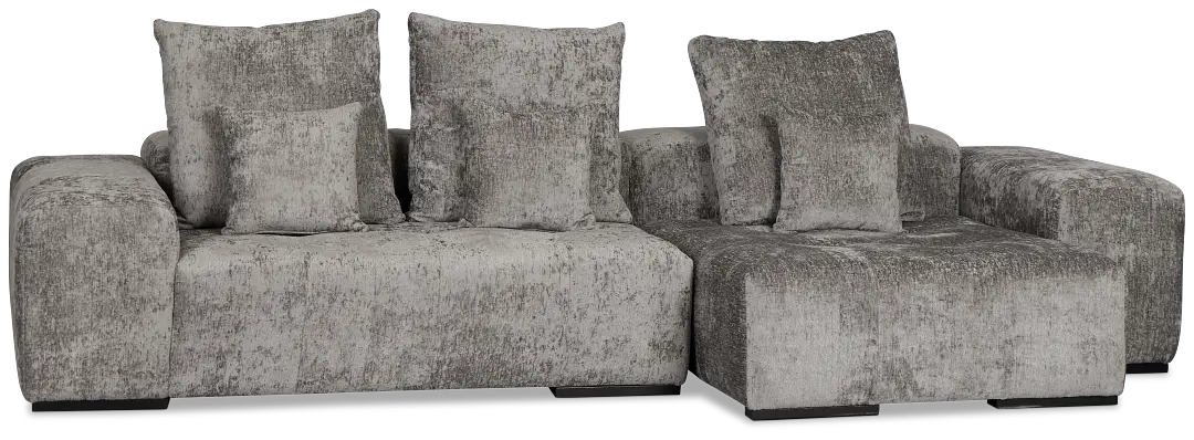 Skylar Gray Fabric Right Chaise Sectional Skylar Gray Fabric Right Chaise Sectional