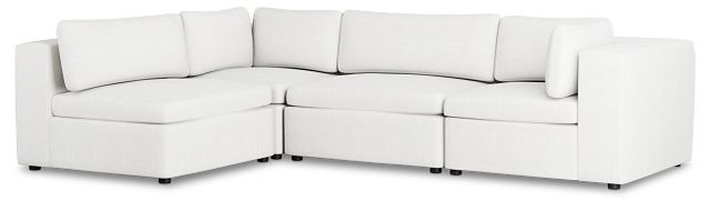 Destin Sutton White Fabric 4-piece Modular Sectional