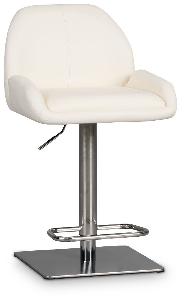 Fairfax White Uph Adjustable Stool