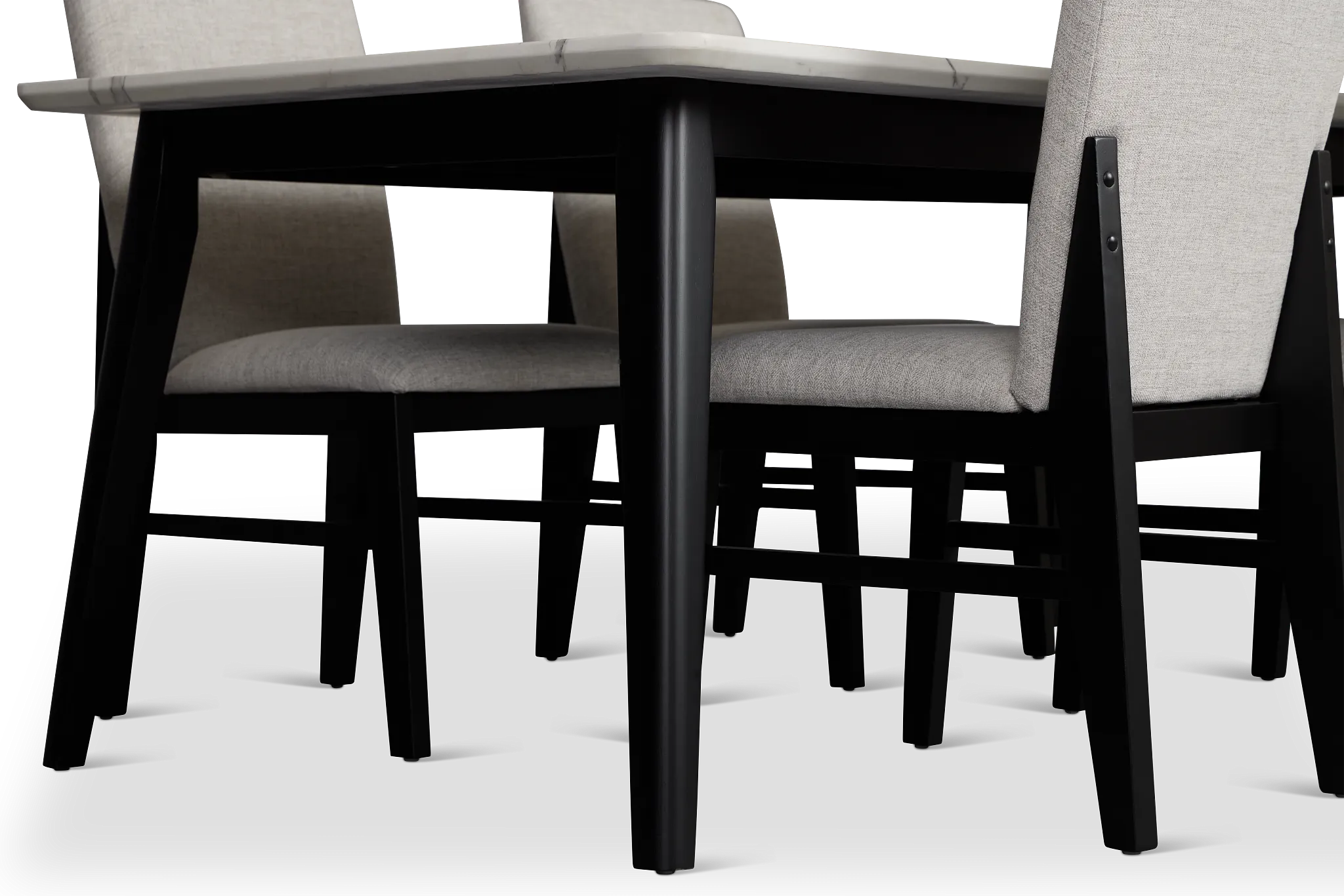 Riverdale Black Rectangular Table & 4 Upholstered Chairs