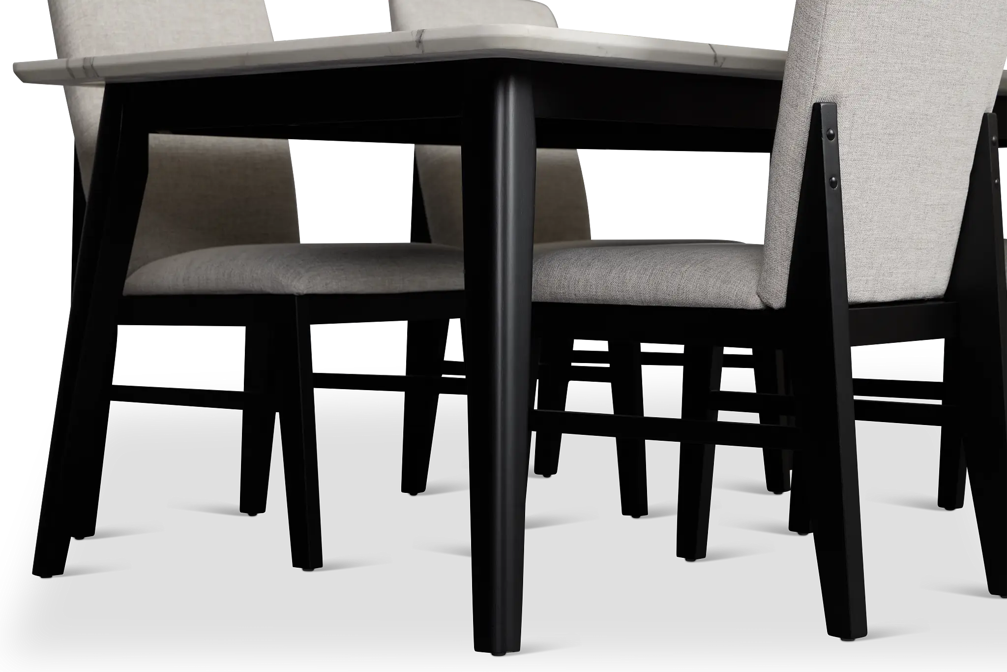 Riverdale Black Rectangular Table & 4 Upholstered Chairs Riverdale Black Rectangular Table & 4 Upholstered Chairs