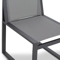 Linear 102" Teak Table & 4 Sling Side Chairs