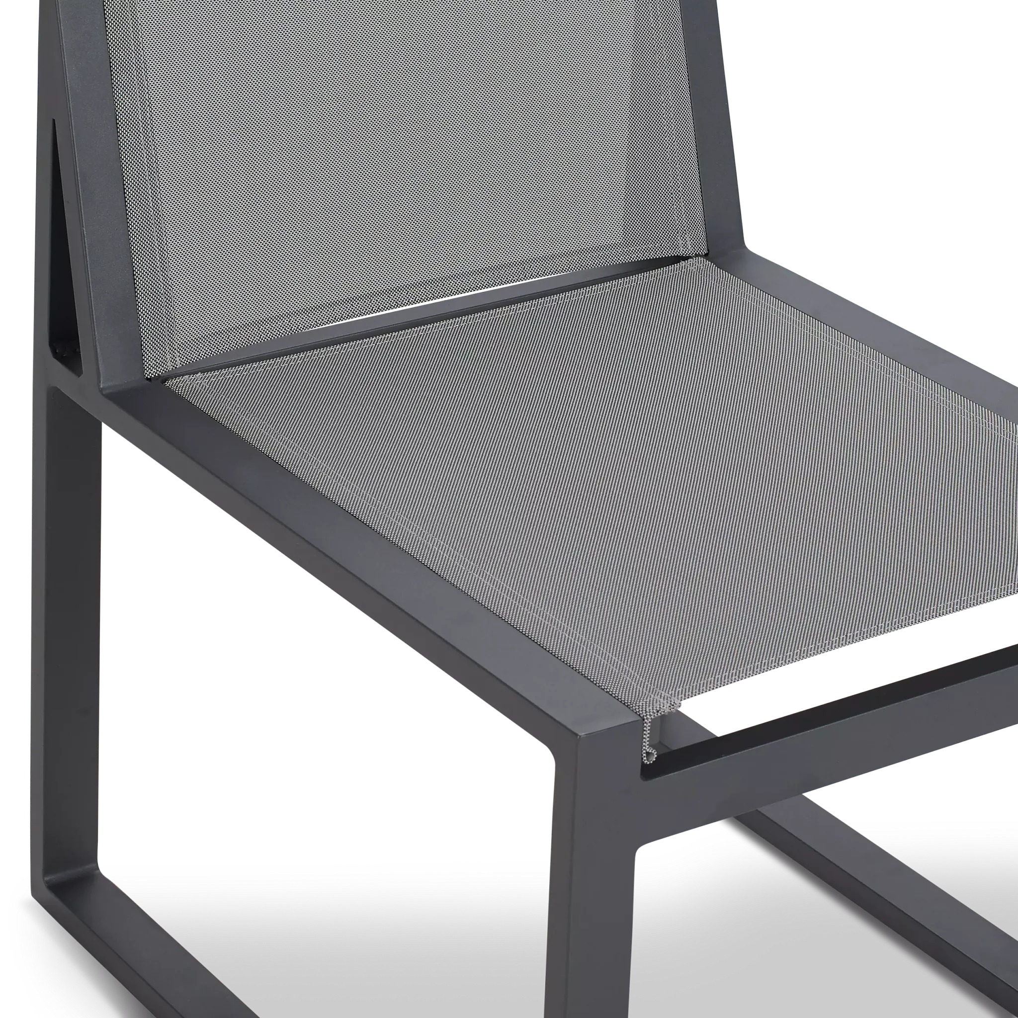 Linear 102" Teak Table & 4 Sling Side Chairs