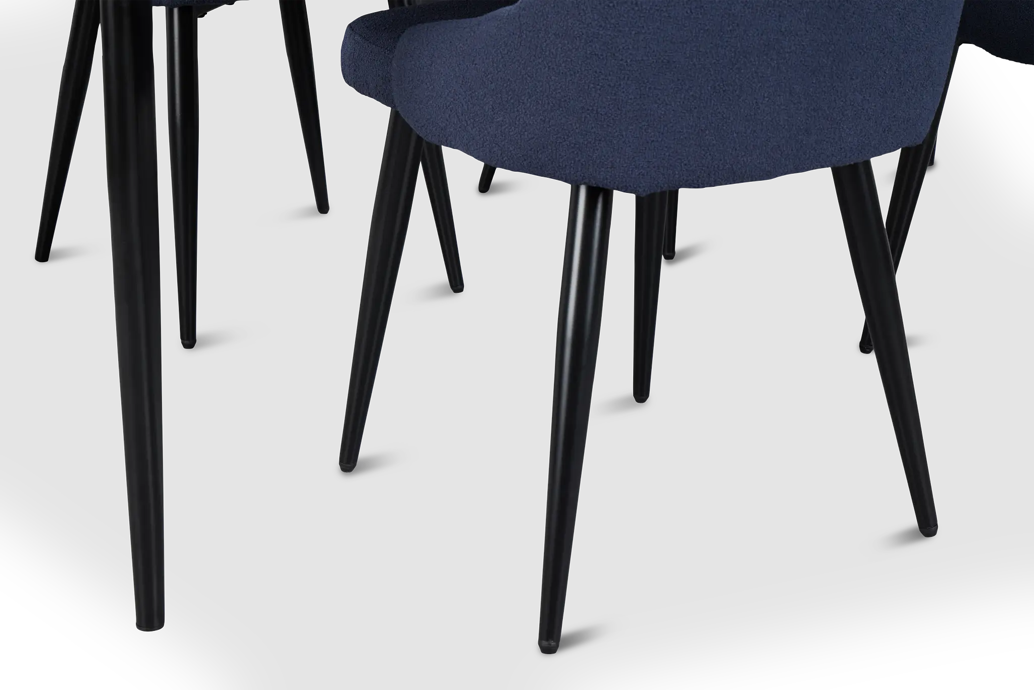 Andover Gray Rect Table & 4 Dark Blue Upholstered Curved Chairs Andover Gray Rect Table & 4 Dark Blue Upholstered Curved Chairs
