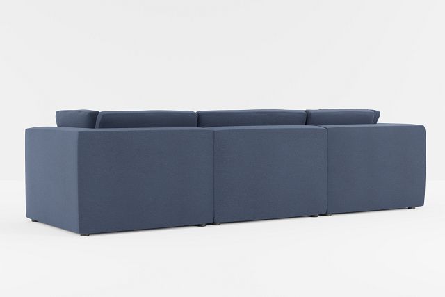 Destin Peyton Dark Blue Fabric 4-piece Modular Sectional