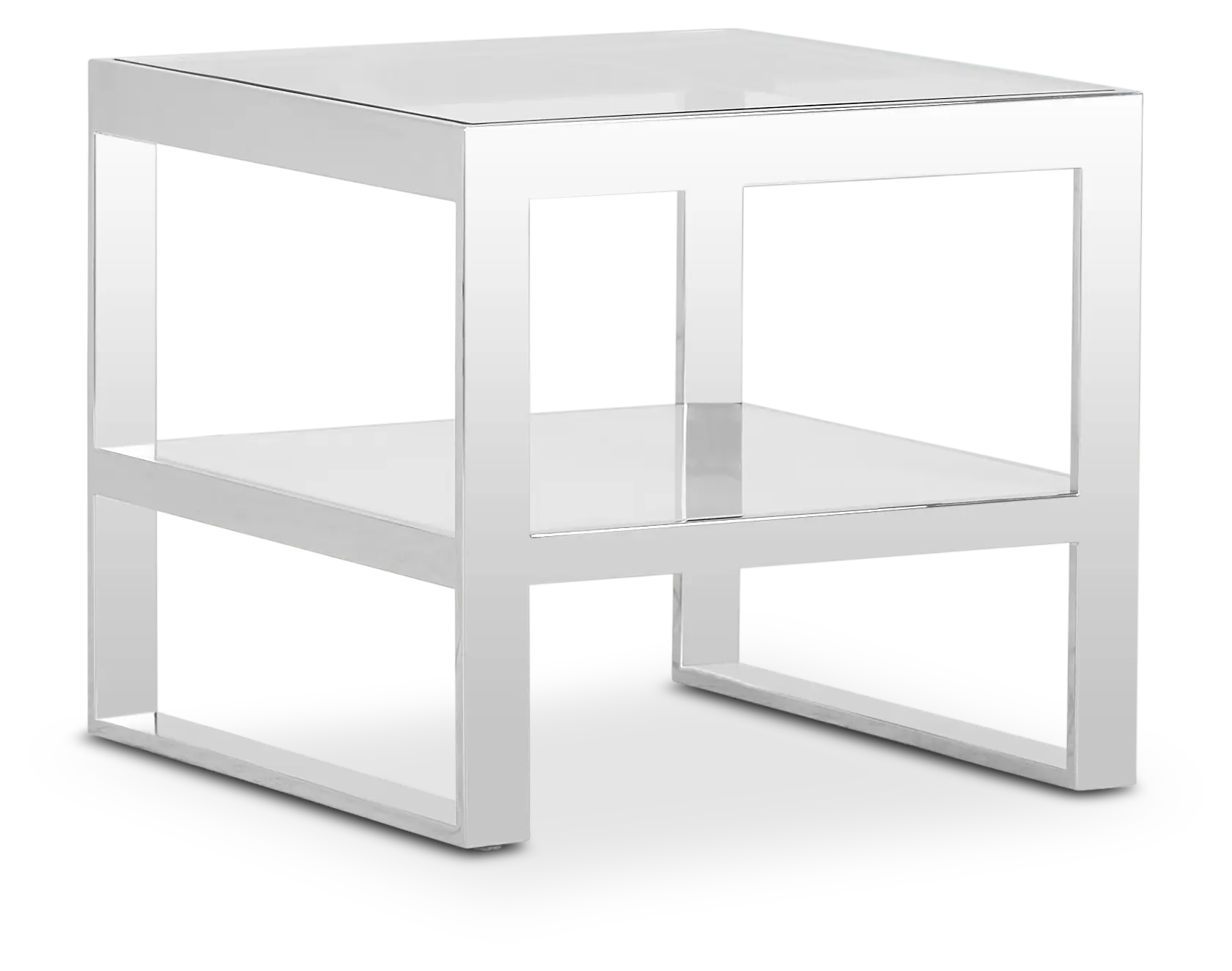 Miami White Glass End Table Miami White Glass End Table