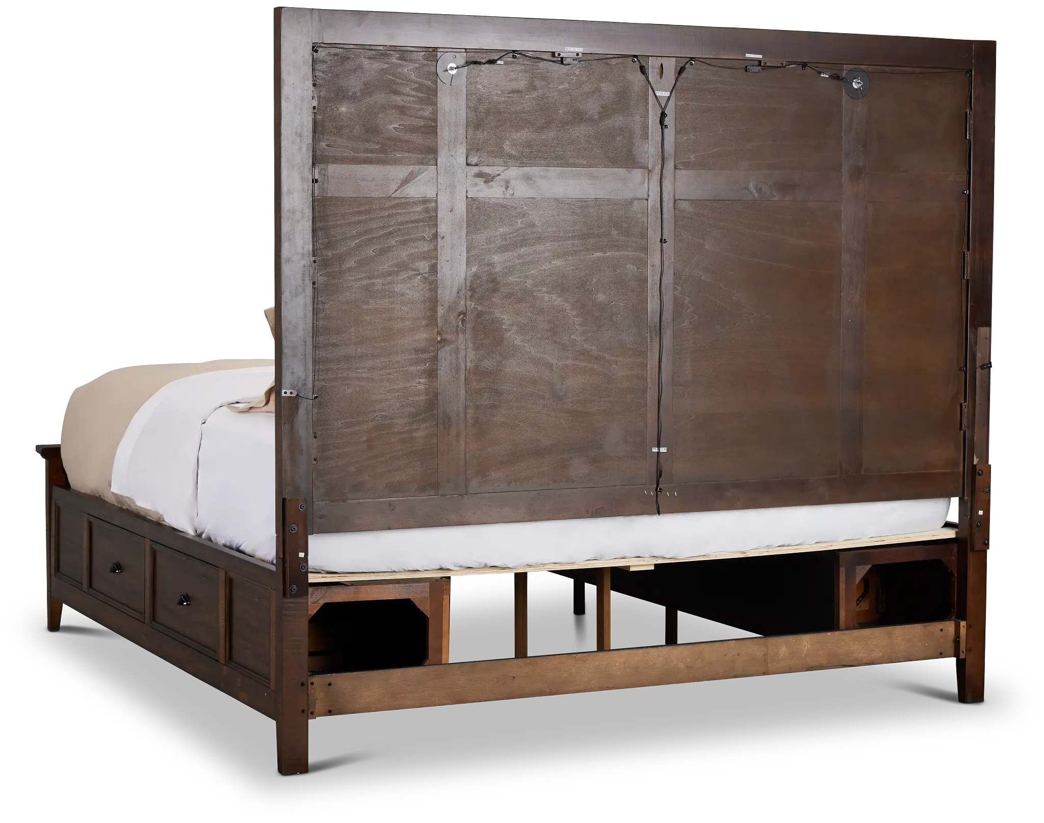 Heron Cove Mid Tone Storage Panel Bed With Lights Heron Cove Mid Tone Storage Panel Bed With Lights
