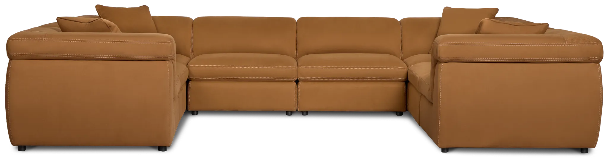 Aria Medium Brown Micro 8-piece Modular Sectional
