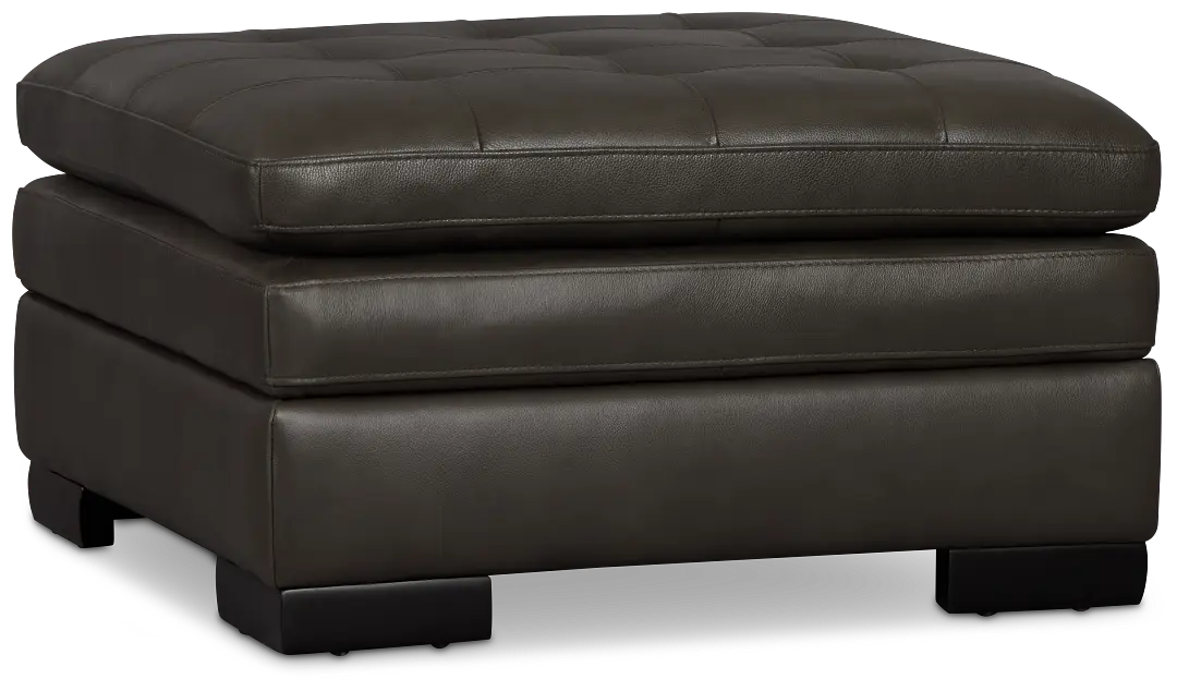 Braden Dark Gray Leather Storage Ottoman Braden Dark Gray Leather Storage Ottoman