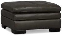 Braden Dark Gray Leather Storage Ottoman