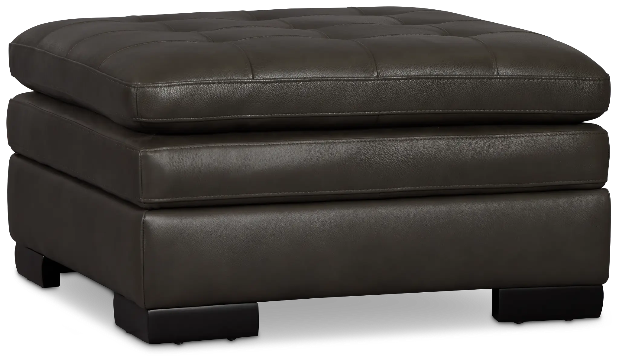 Braden Dark Gray Leather Storage Ottoman Braden Dark Gray Leather Storage Ottoman