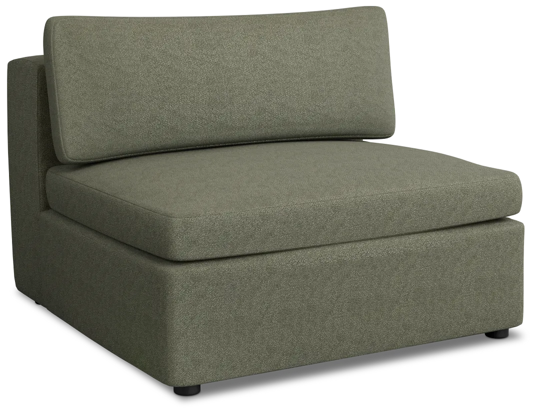 Destin Sutton Green Fabric Armless Chair