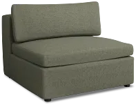 Destin Sutton Green Fabric Armless Chair