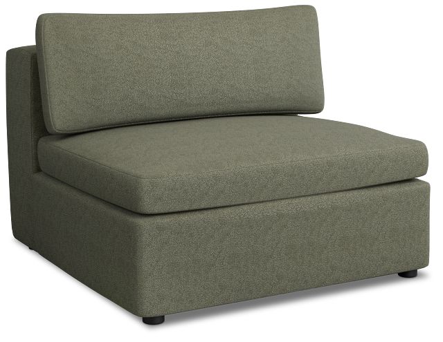 Destin Sutton Green Fabric Armless Chair