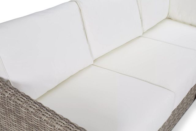 Raleigh White Woven Small Two-arm Sectional