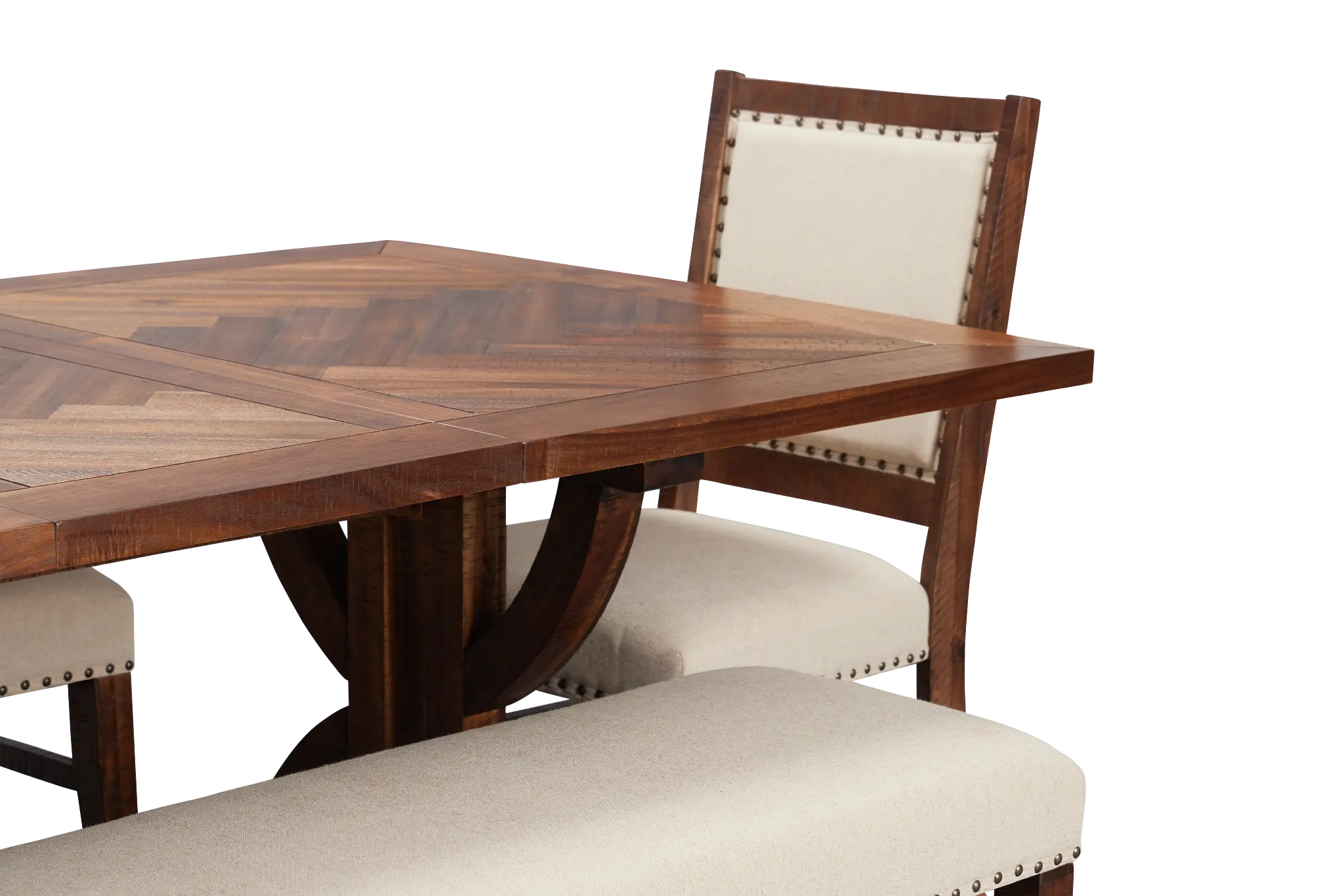 Joplin Dark Tone Extension Rectangular Table With 4 Side Chairs & Bench Joplin Dark Tone Extension Rectangular Table With 4 Side Chairs & Bench