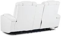 Troy White Micro Power Reclining Console Loveseat