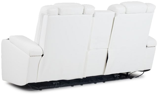 Troy White Micro Power Reclining Console Loveseat