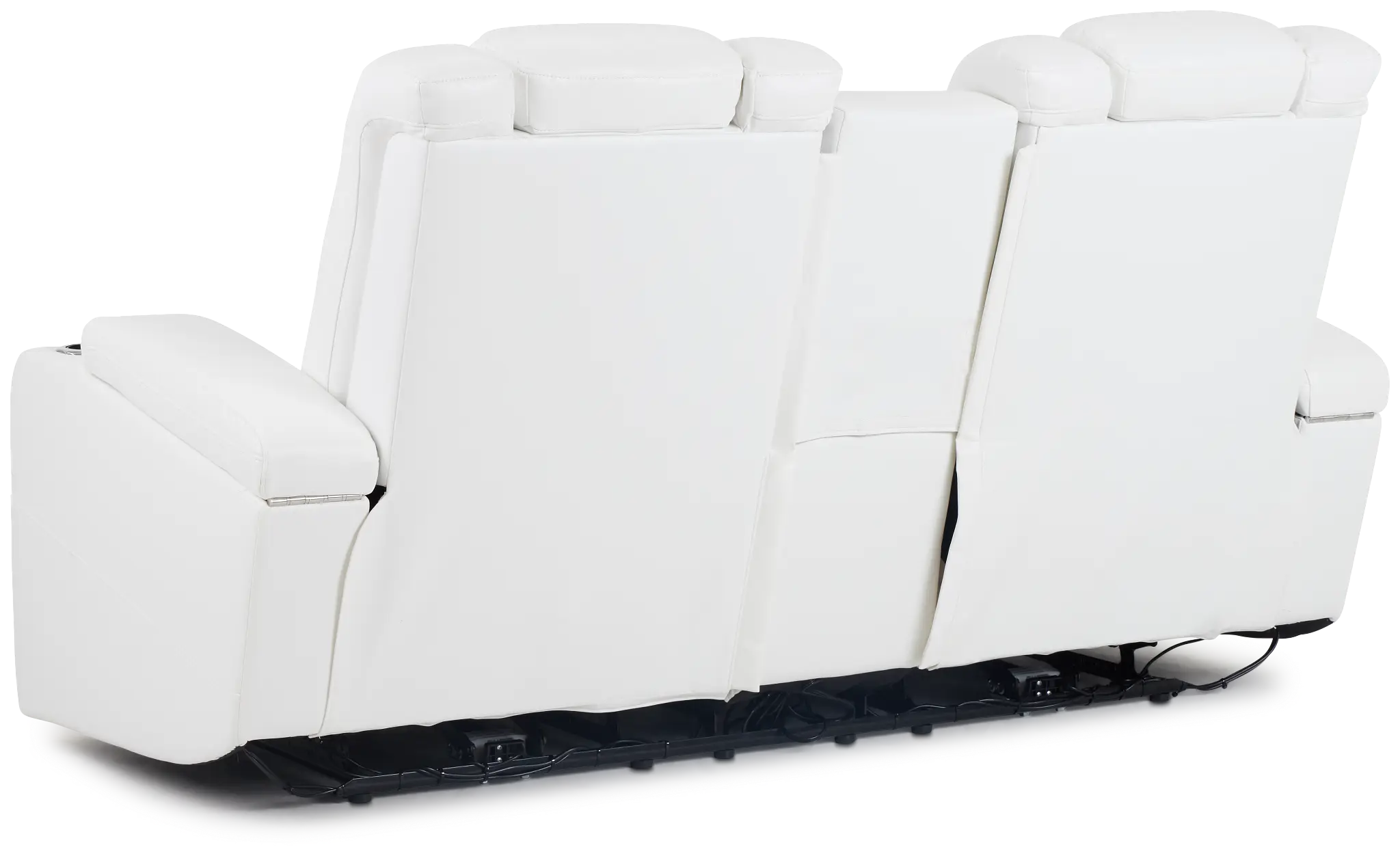 Troy White Micro Power Reclining Console Loveseat Troy White Micro Power Reclining Console Loveseat