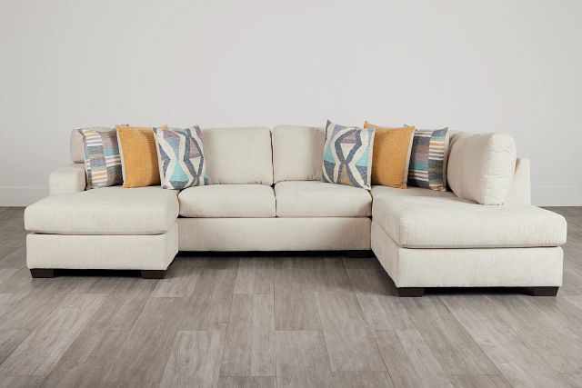Gracie Beige Fabric Right Bumper Sectional