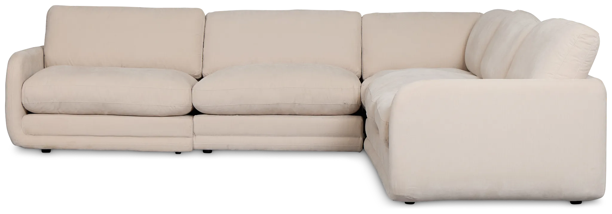 Jules Ivory Velvet 5-piece Modular Sectional