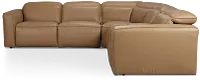 Ryland Brown Lthr/vinyl Medium Dual Power 2-arm Reclining Sectional