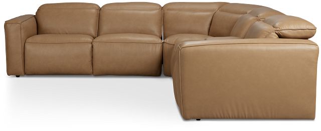 Ryland Brown Lthr/vinyl Medium Dual Power 2-arm Reclining Sectional