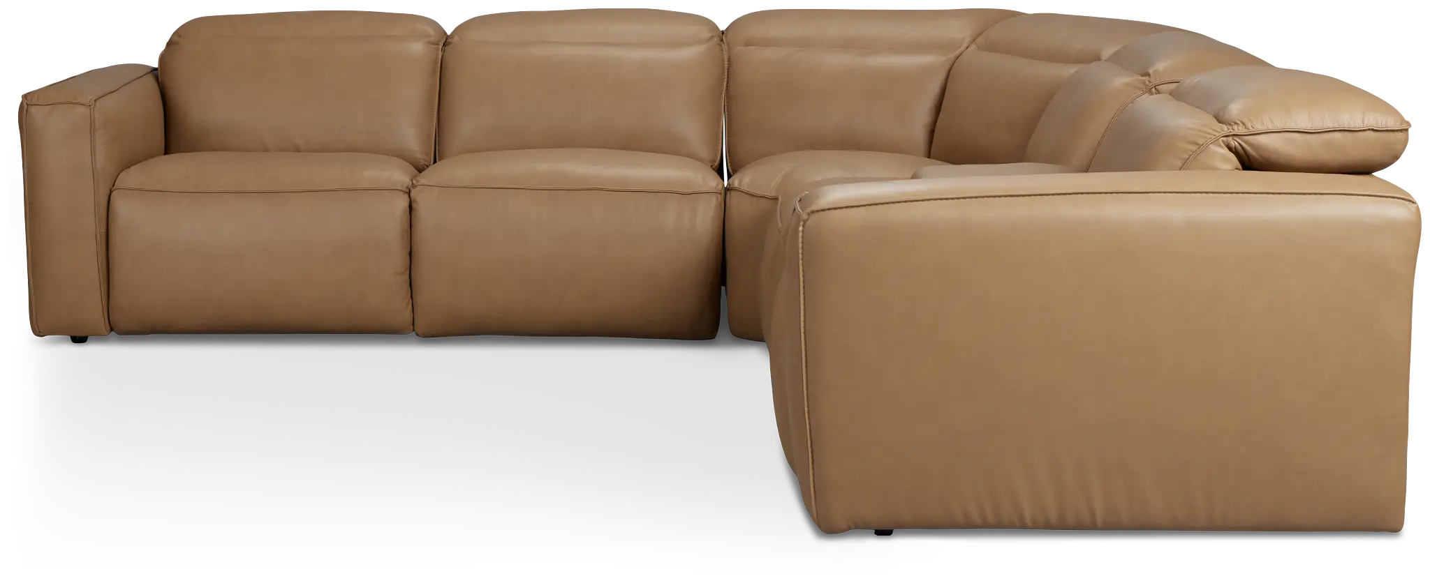 Ryland Brown Lthr/vinyl Medium Dual Power 2-arm Reclining Sectional Ryland Brown Lthr/vinyl Medium Dual Power 2-arm Reclining Sectional