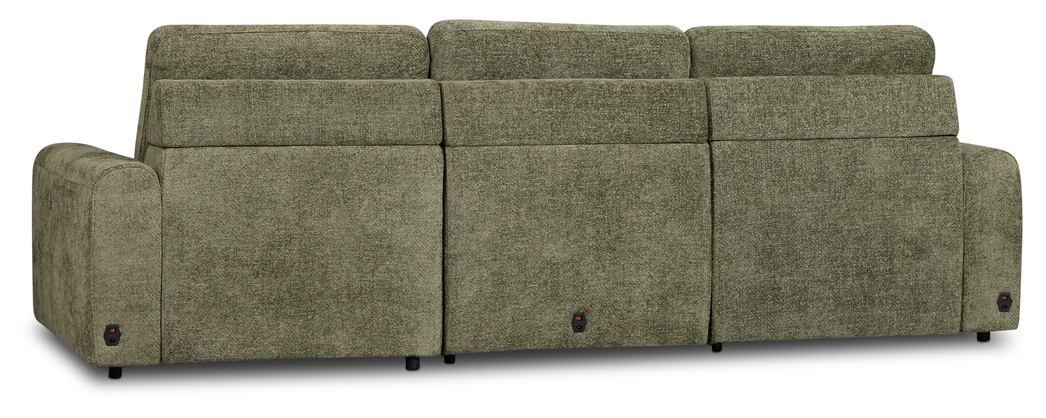 Hendrix Green Fabric Right Dual Power Extension Chaise Sectional