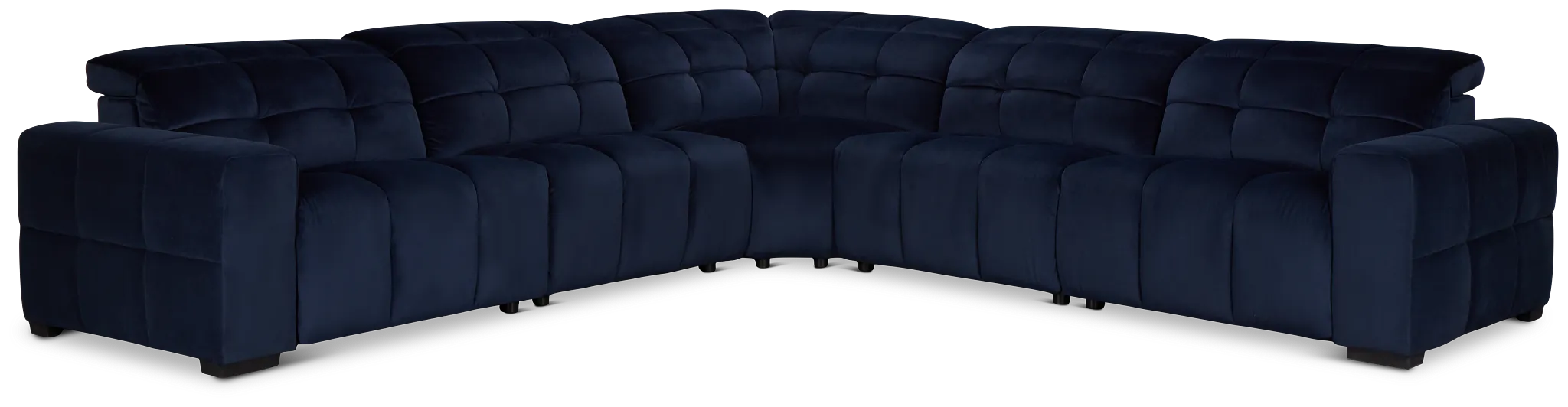 Gemma Navy Velvet Small Two-arm Power Reclining Sectional