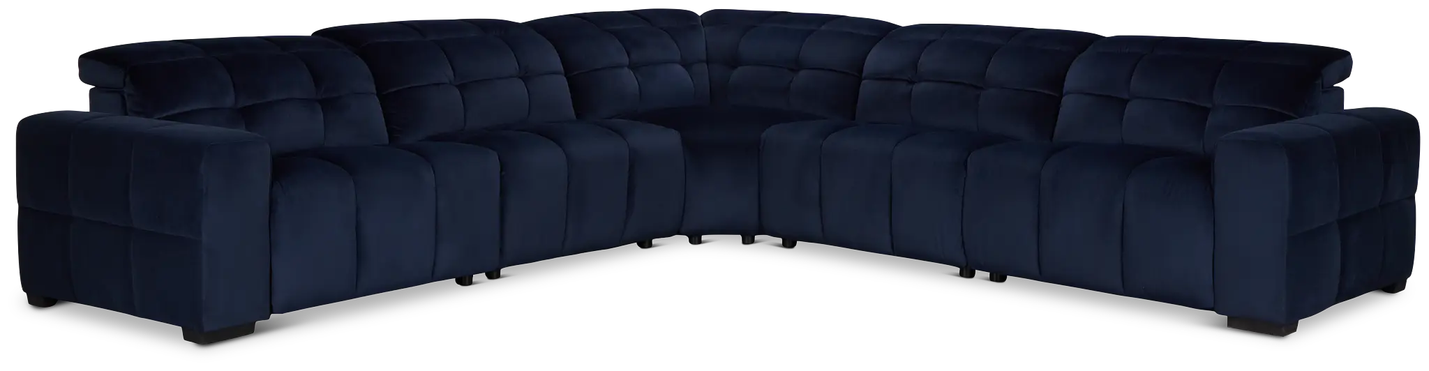 Gemma Navy Velvet Small Two-arm Power Reclining Sectional Gemma Navy Velvet Small Two-arm Power Reclining Sectional