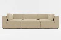 Destin Elite Taupe Fabric 6-piece Pit Sectional