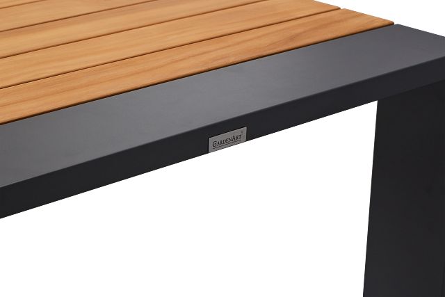 Sunrise Dark Gray Teak 65" Rectangular Table
