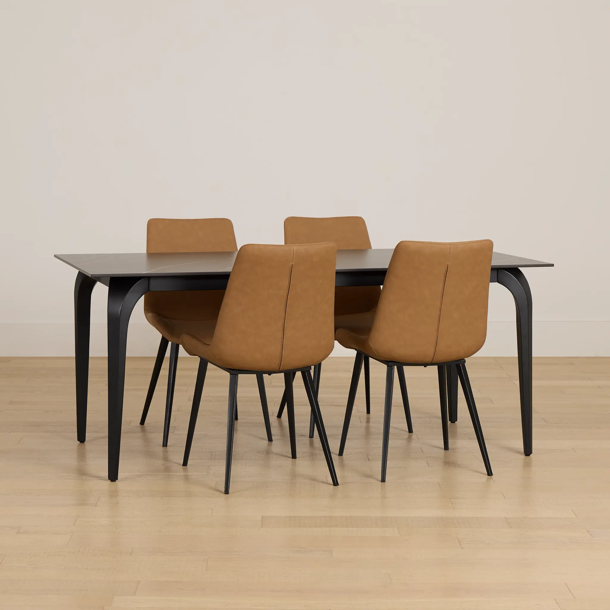 Sierra Black Stone Rectangular Table & 4 Upholstered Chairs Sierra Black Stone Rectangular Table & 4 Upholstered Chairs