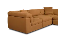 Aria Medium Brown Micro 5-piece Modular Sectional