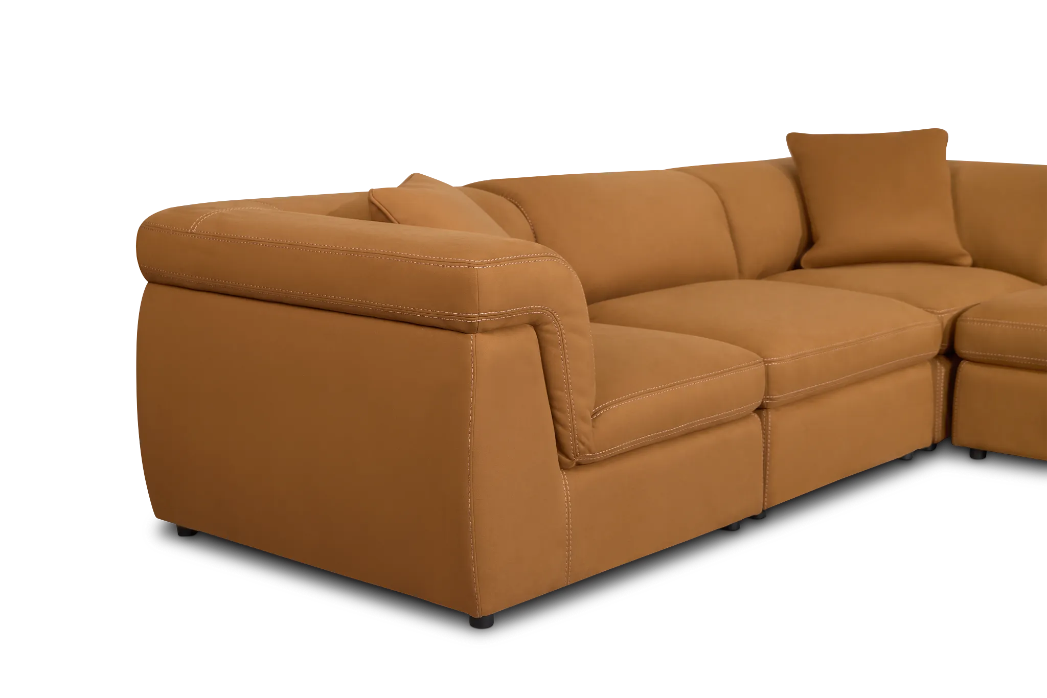 Aria Medium Brown Micro 5-piece Modular Sectional