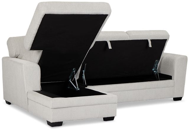 Everly Gray Fabric Left Chaise Storage Sectional