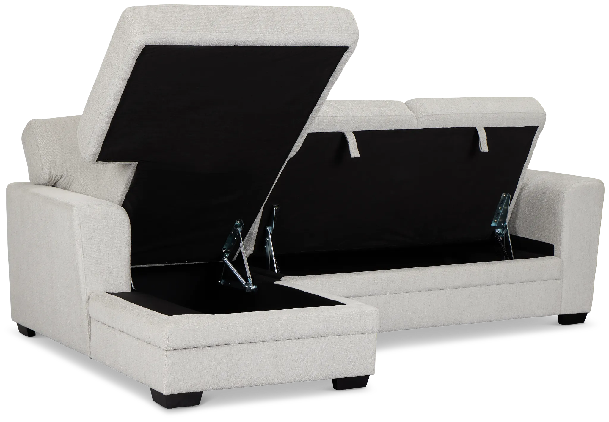 Everly Gray Fabric Left Chaise Storage Sectional