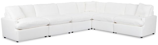 Skye White Fabric Medium Triple Power 2-arm Sectional