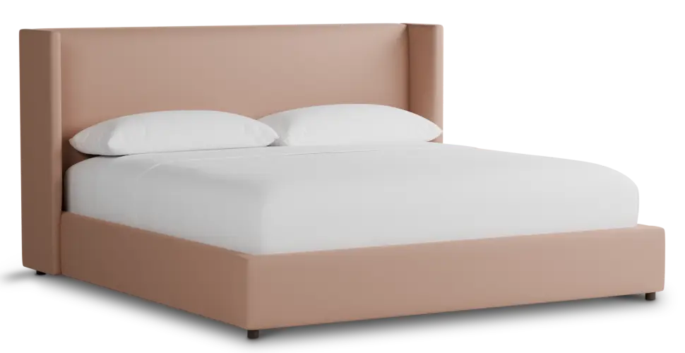 Captiva Joya Light Pink 48" Upholstered Shelter Bed Captiva Joya Light Pink 48" Upholstered Shelter Bed