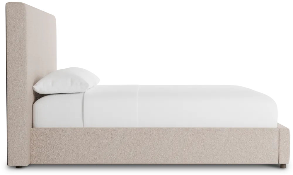 Grayton Elite Light Taupe 54" Upholstered Platform Bed