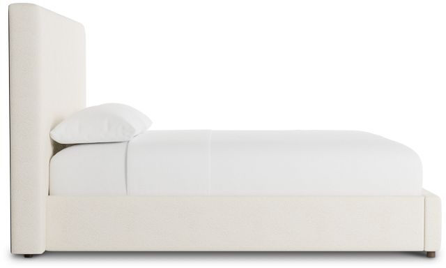 Grayton Gellar White 54" Upholstered Platform Bed