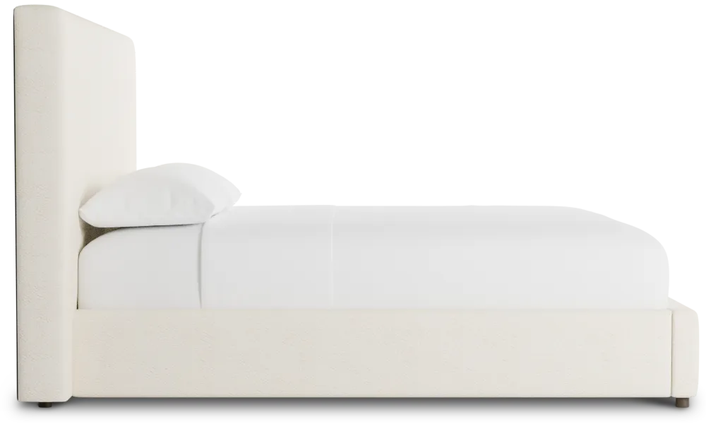 Grayton Gellar White 54" Upholstered Platform Bed