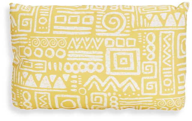 Glyphic Yellow Lumbar Indoor/outdoor Accent Pillow