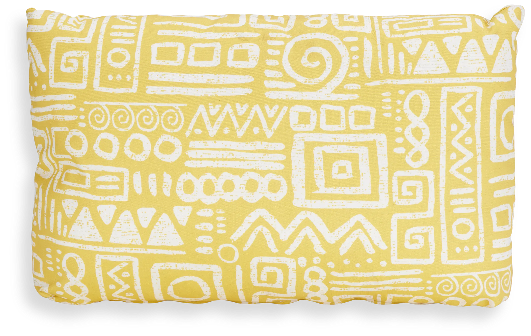 Glyphic Yellow Lumbar Indoor/outdoor Accent Pillow
