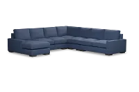 Edgewater Revenue Dark Blue Large Left Chaise Sectional